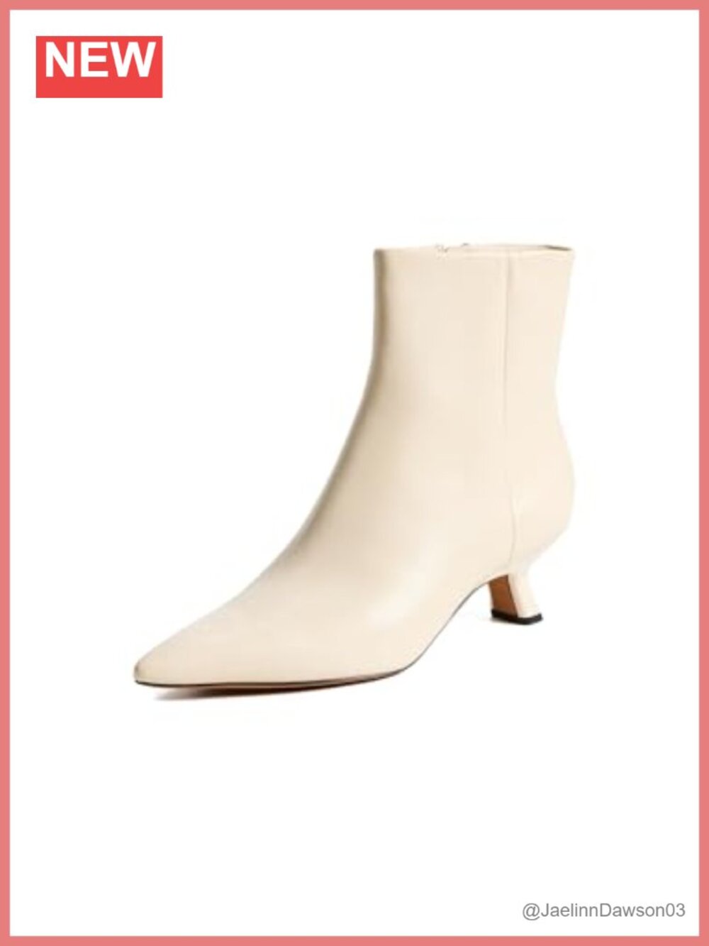 Leather Ankle Bootie with Kitten Heel and Pointed Toe